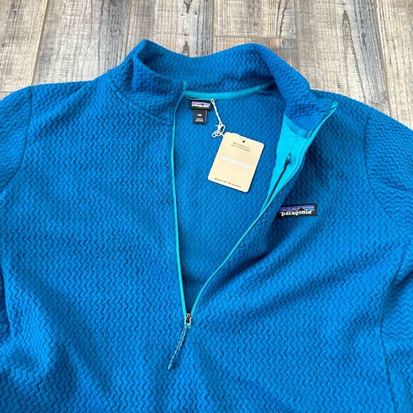 New Patagonia R1 Air 1/2 Zip Neck Womens 2XL Lagom Blue Pullover Fleece Pullover - Picture 7 of 9
